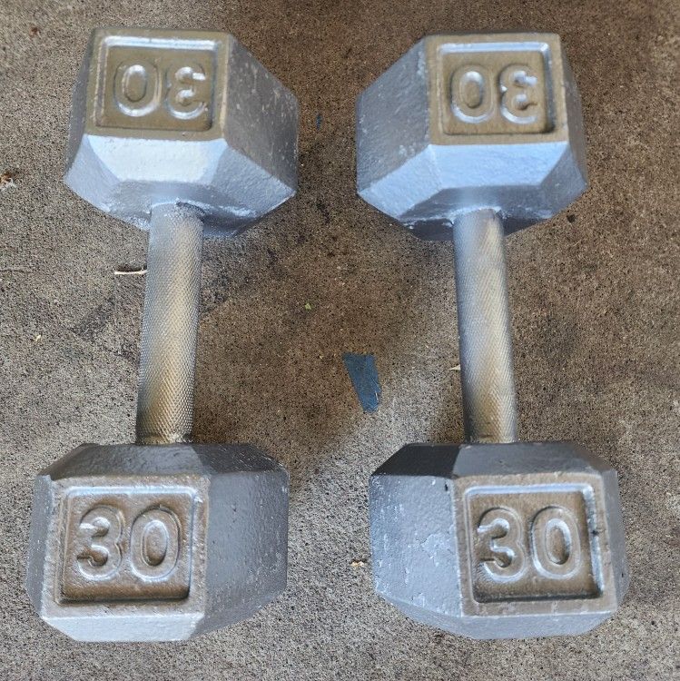 30 Pound Hexagon Dumbbell Set