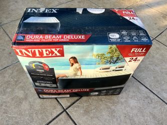 intex dura beam deluxe high rise pillow top airbed