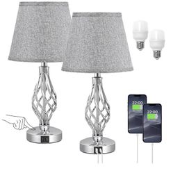 2 Touch table Lamps With USB ports  - $20 