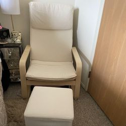 Like New IKEA Arm Chair With Storage Small Ottoman 