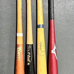 (3) 33” Wood Baseball Bats 
