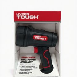 Hyper Tough 2000 Lumen Dual Power Rechargeable Work Light New Free Shipping