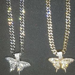 Womens Iced Out Bling Necklace