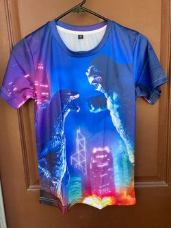 Godzilla and King Kong Boys Girls 3D Graphic Printed Shirt S