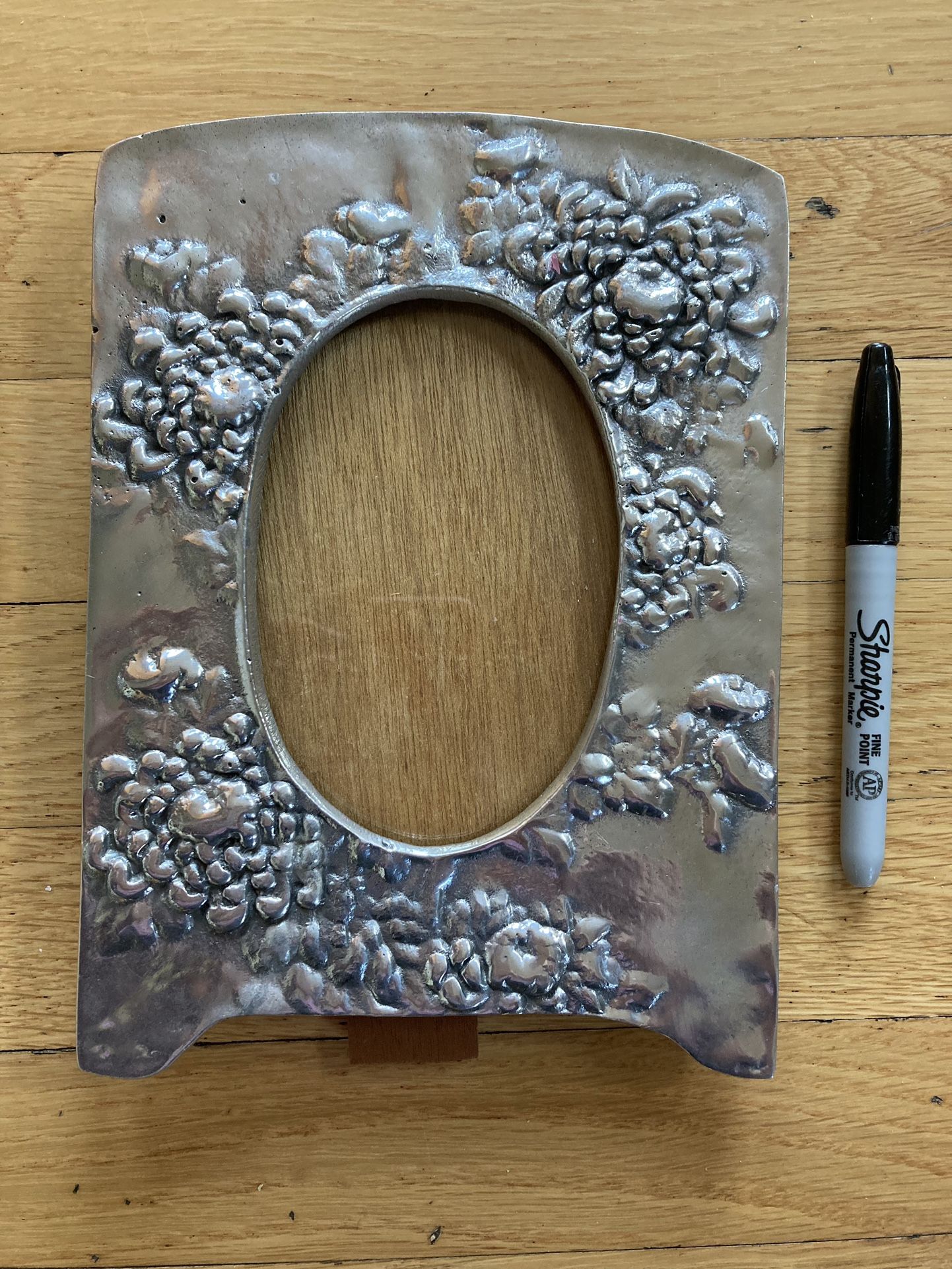 Pewter And Wood Vintage Photo Frame