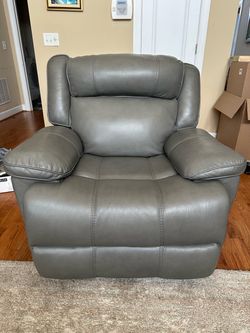 Gray Leather Recliner Chair