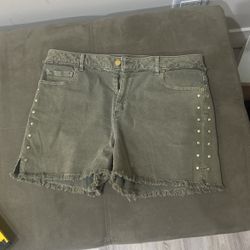 Michael Kors green jean short
