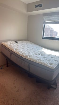 Queen Sized Bed w Frame & Remote