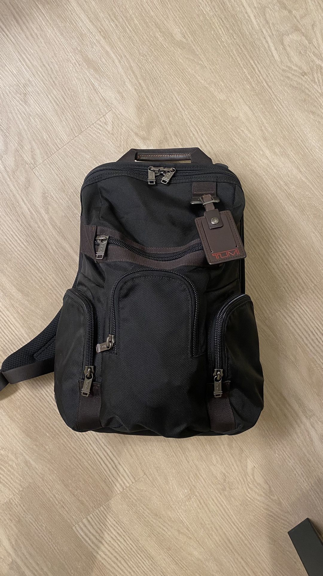 TUMI Nickerson Triple Pocket Black Backpack with Expansion