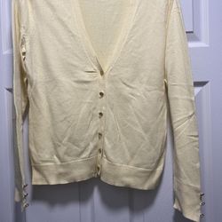 Yellow button up sweater Sz Large
