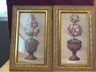 (2) Framed Floral Wall Hanging