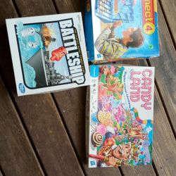 Lot Of 3 Boardgames Battleship, Candyland, Connect 4