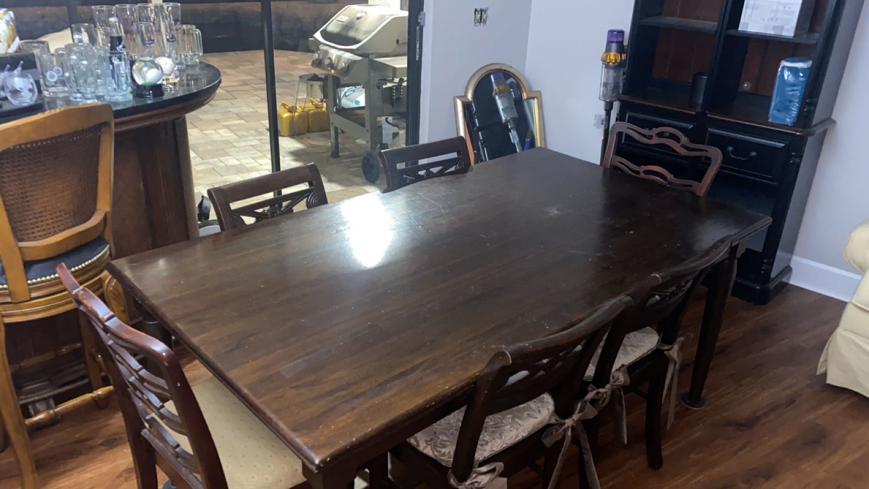 Antique Solid Cherry Table With 6 Chairs