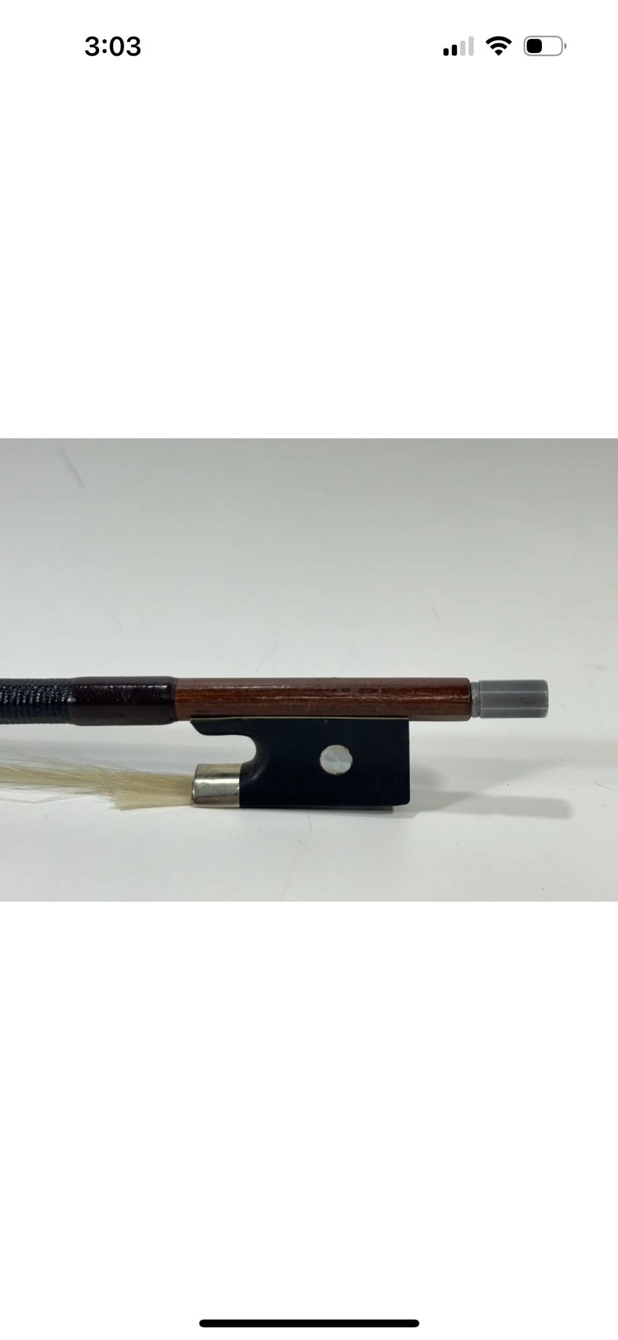 Vintage Rare Karl Beck 4/4 Violin Bow Silver Mounted with Mother-Of-Pearl Slide