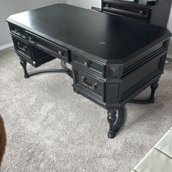 Traditional Executive Desk With Hutch - Dark Wood/Espresso