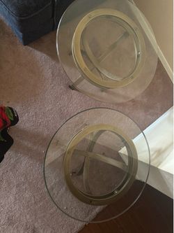 Two glass end tables (CASH ONLY)