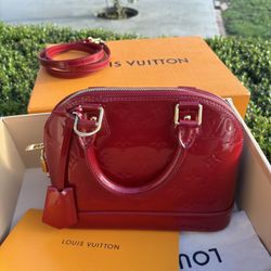 Authentic Louis Vuitton Vernis Alma BB – Red 
