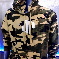 Camouflage Hoodie Men’s Medium Green Brown Pullover