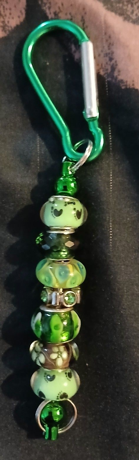 Murano Glass Keychain In (Green Baby)