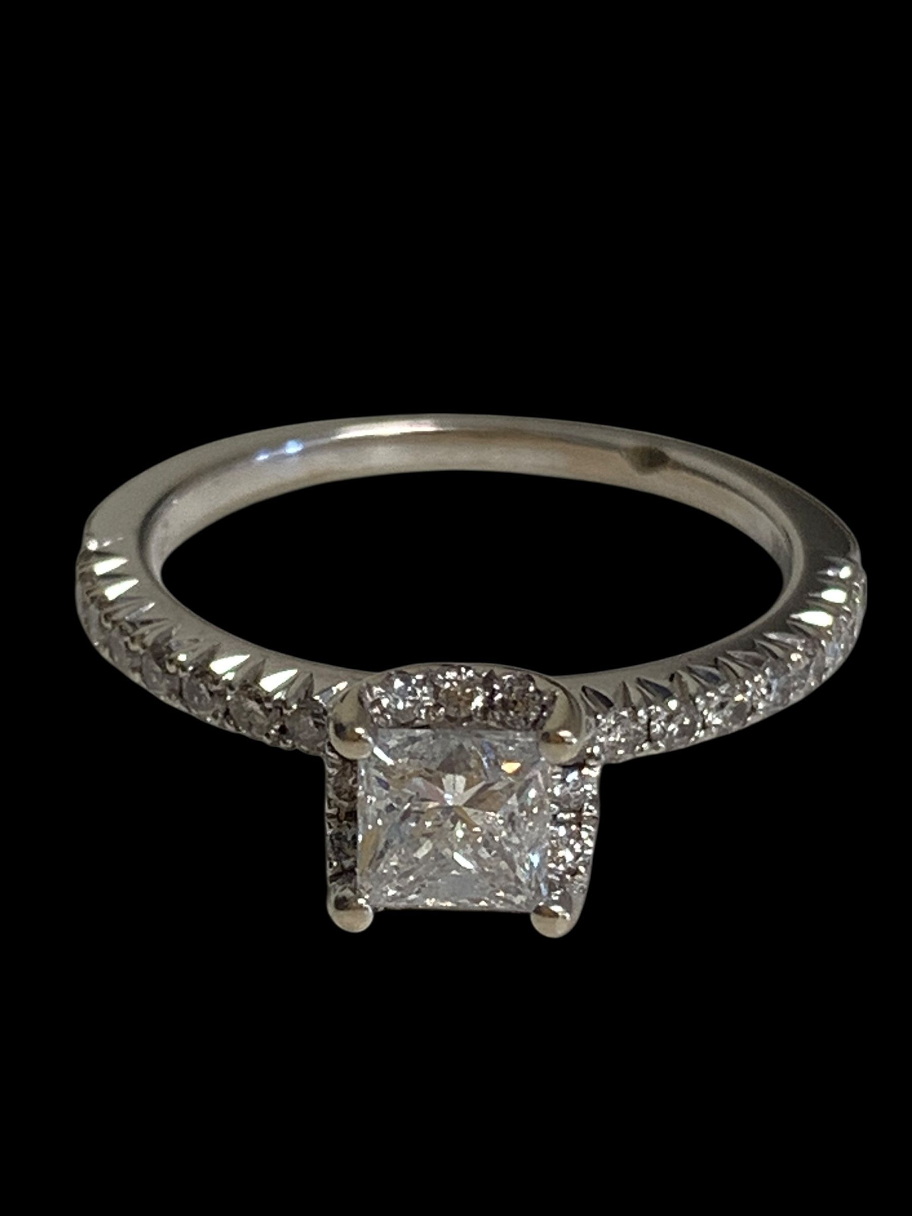 White gold diamond engagement ring #31469