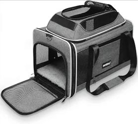 Cat Carrier Top-Expandable 18x11x11, United Delta American Airline Approved Dog Carrier, Soft-Sided
