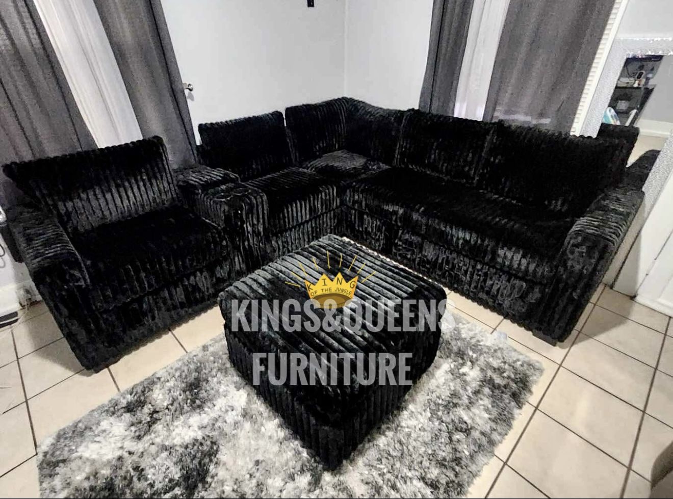 New Black Sectional