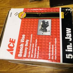 ACE Heavy Duty Bench Vise, 5” Jaw. New In The Box!