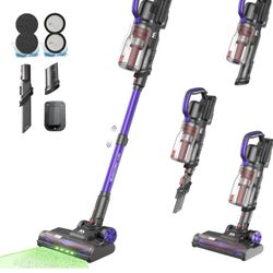 Brandnew  Cordless Vacuum Cleaner 45KPA, Up to 60mins Runtime Lightweight Powerful Suction Vacuum Cleaners for Home, 3 Suction Modes, Rechargeable Sti