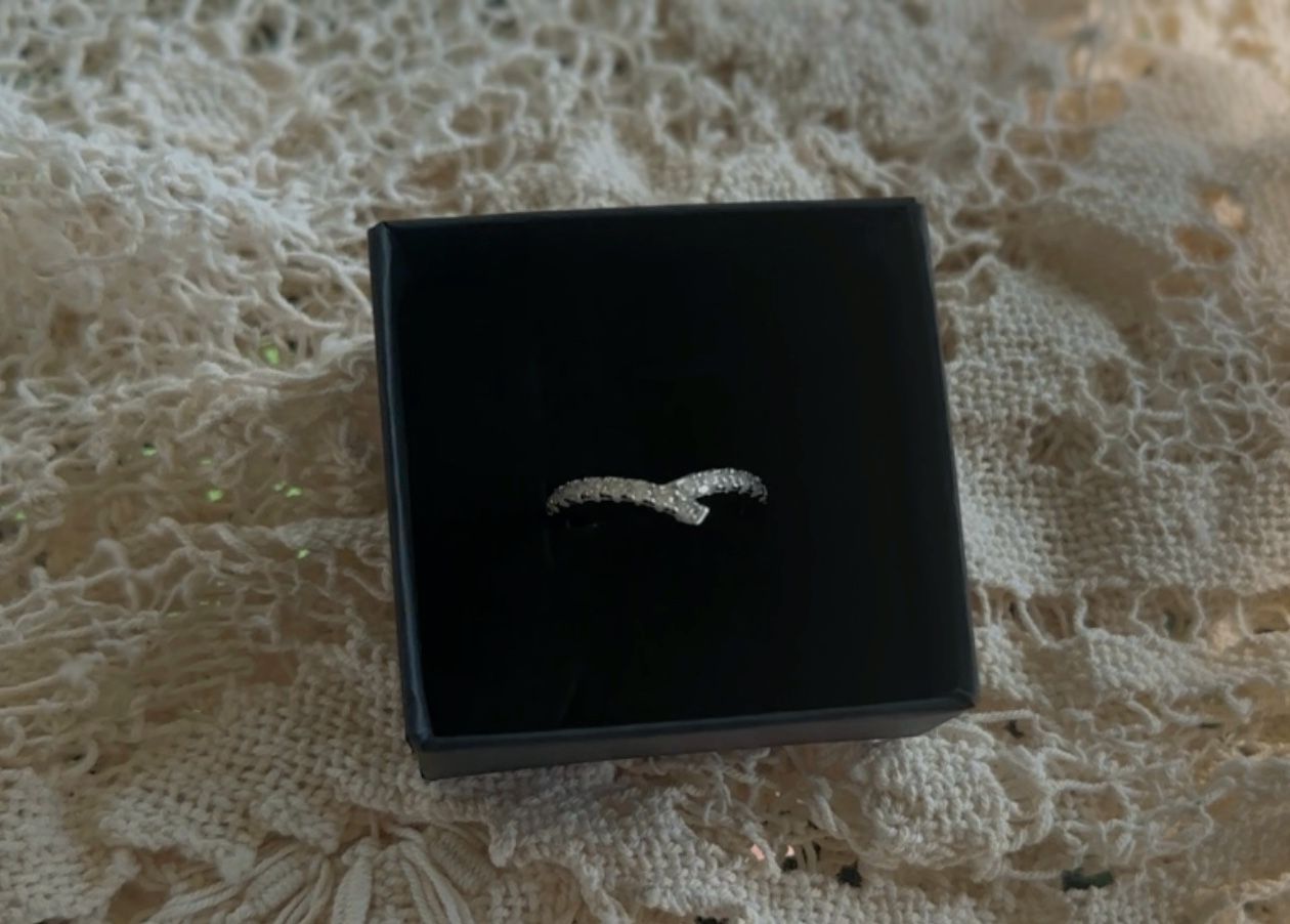 Size 7, marquise style, moissanite wedding band/stackable ring 