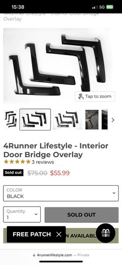 4runner 5th Gen Door Handle Black Overlay