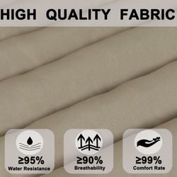 NEW 2PCS Set Outdoor Lounge Chair Cushion Replacement Patio Funiture Seat Cushion Chaise Lounge Cushion-Khaki