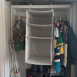 3 Shelf Hanging Closet Organizer Grey