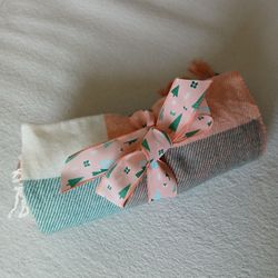 NEW Beautiful Pink White Green Wool Long Scarf