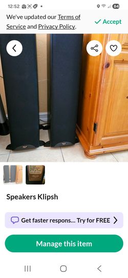 Klipsch floor standing speakers