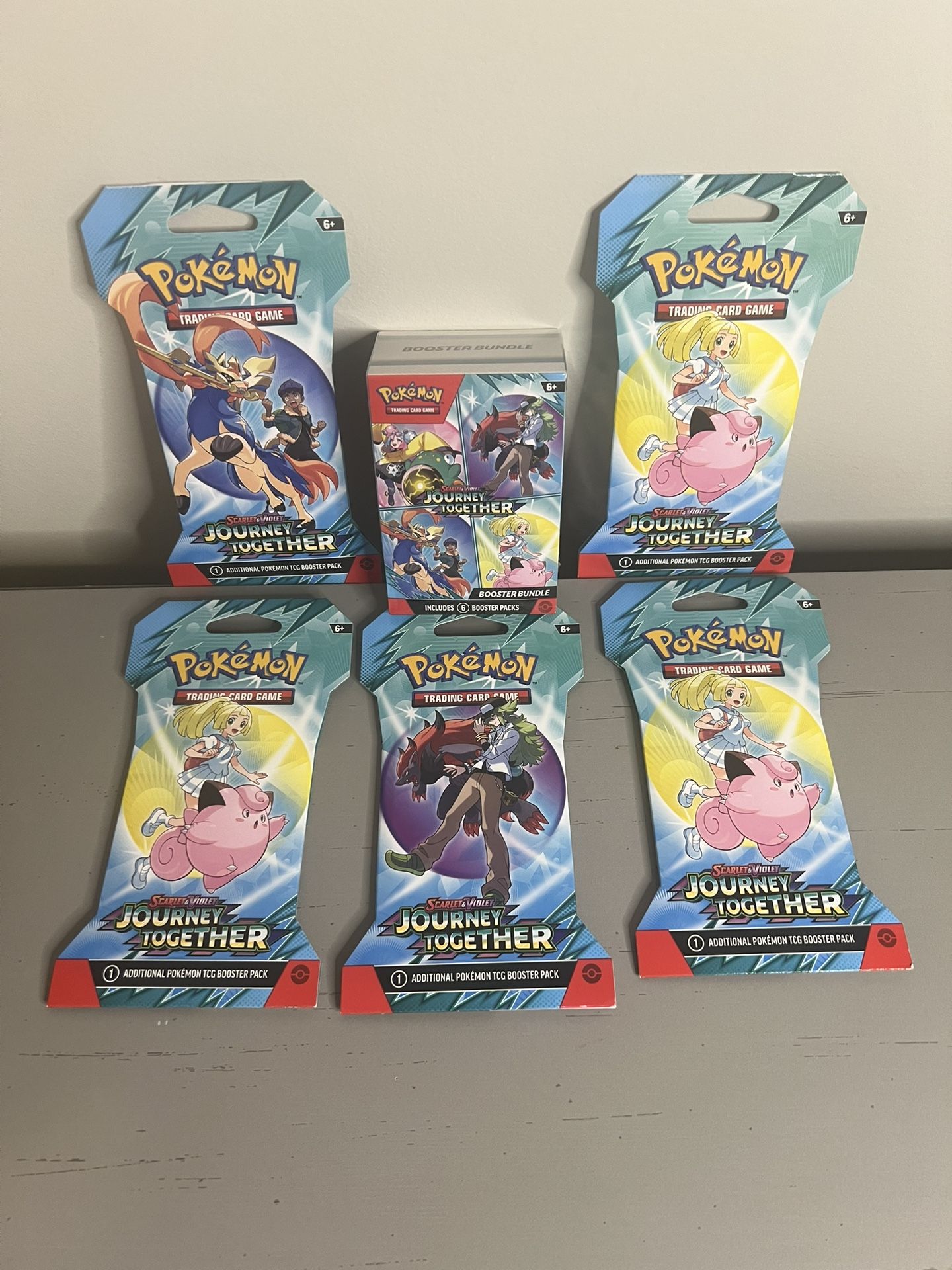 Pokemon TCG Journey Together Booster Bundle With 5 Booster Pack Sleeves
