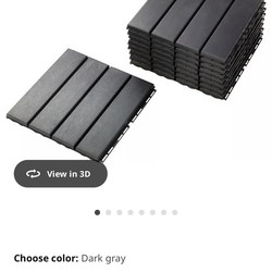 IKEA RUNNEN Outdoor Decking Tiles Dark Gray - Bulk