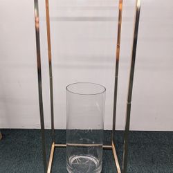 Gold Rectangular Floral Display Stands 24"Tx 9.75"