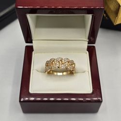 Solid 14kt Gold Cuban Link Ring Anillo Cubano De Oro Solido 14kt