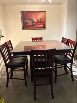 Juego de comedor de madera de 6 silla