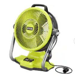 RYOBI+ 18V Cordless Hybrid WHISPER SERIES 12 in. Misting Air Cannon Fan (Tool Only)