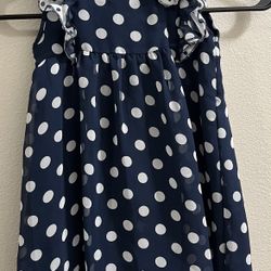 Toddler Blue Dress w/ Polka Dots