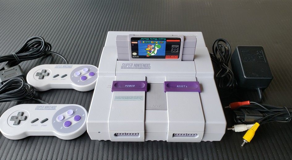 Super Nintendo SNES Console with Super Mario World