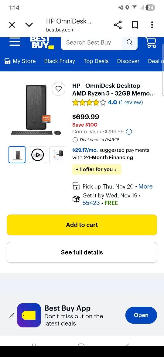 Hp omnidesk desktop M02-0 Price DROP