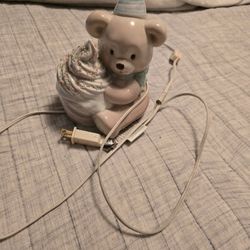 Vintage 1997 Teddy bear with cupcake Night light
