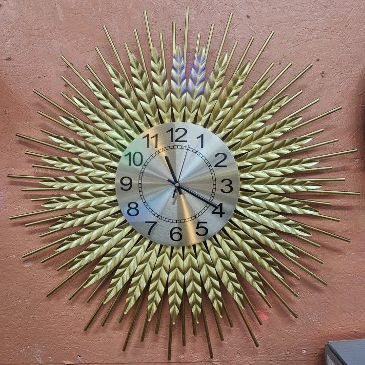 Mid Century Sunburst Clock
