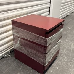 ✨ Modern Burgundy Nightstands – Set of 2