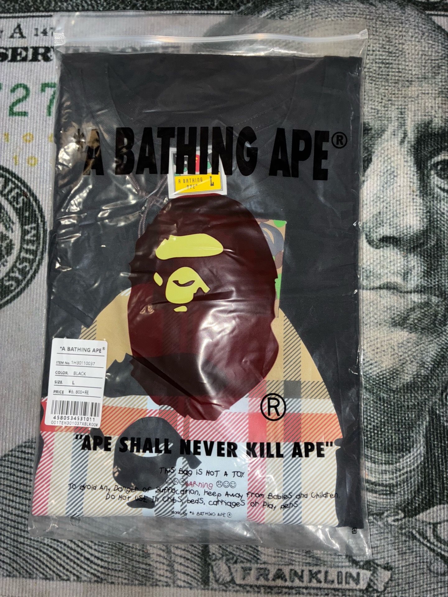 Bape X Burberry , size L , High quality