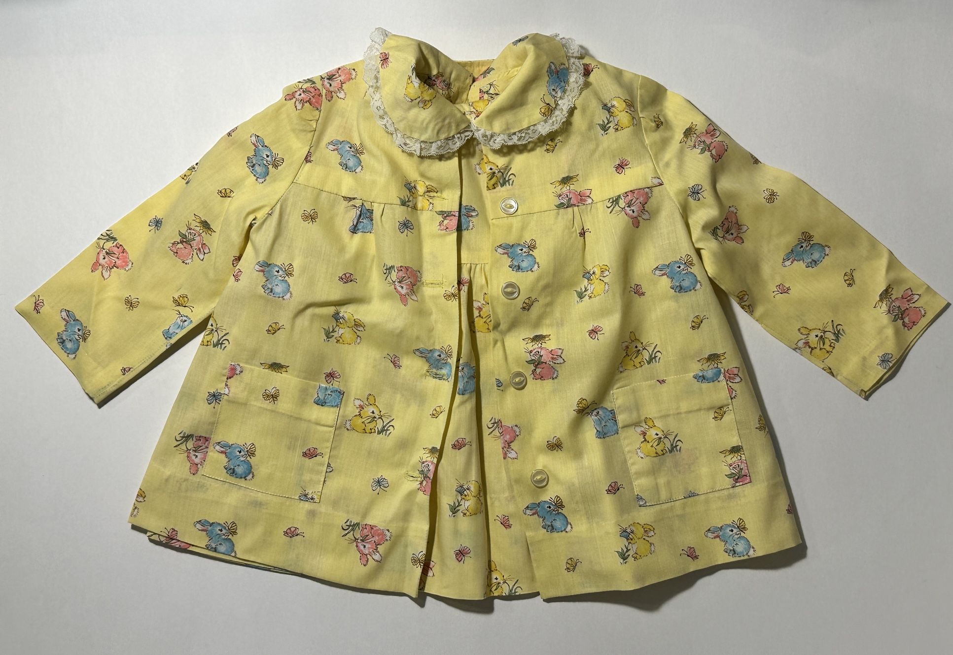 HANDMADE Yellow Bunny Dress Vest 6-12 Months