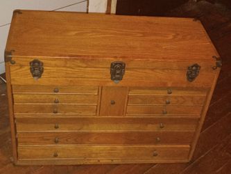 Solid Wood Machinist Tool Chest / 8-Drawer Jewelry Box - Excellent Condition Made by Woodcraft/Wood River