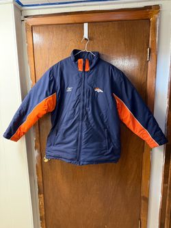 VTG Y2K Reebok NFL On Field Denver Broncos Heavy Winter Jacket Parka Mens L R560A